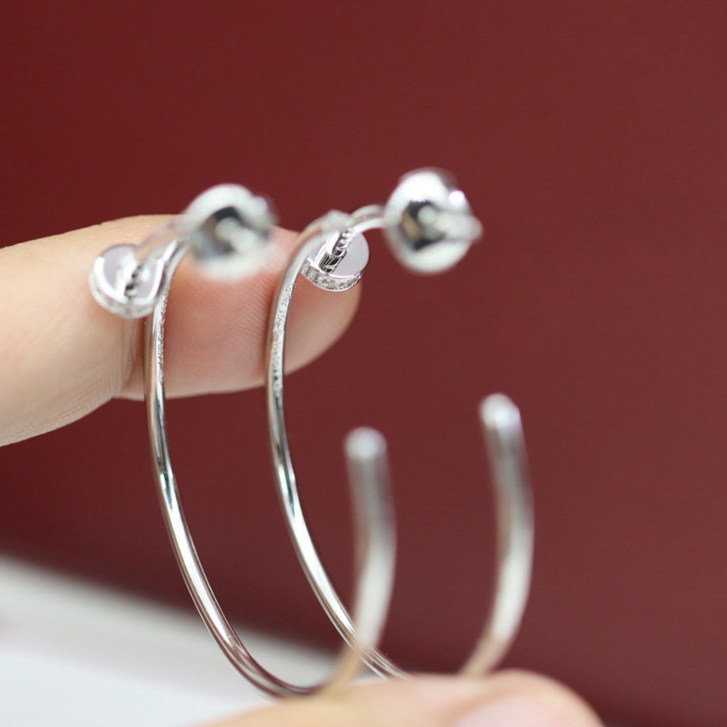 [Rose Tomorrow]JUSTE HALF DIAMOND LARGE EARRINGS