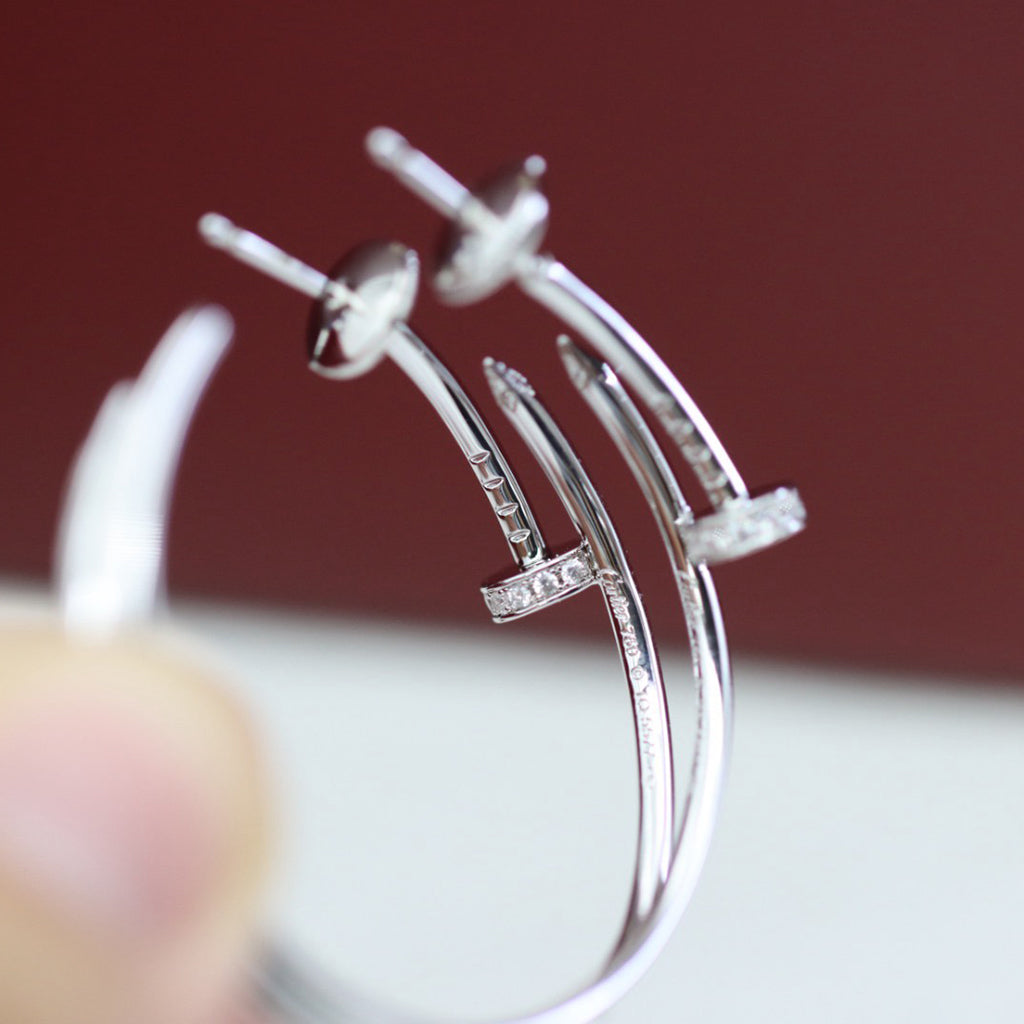 [Rose Tomorrow]JUSTE HALF DIAMOND LARGE EARRINGS