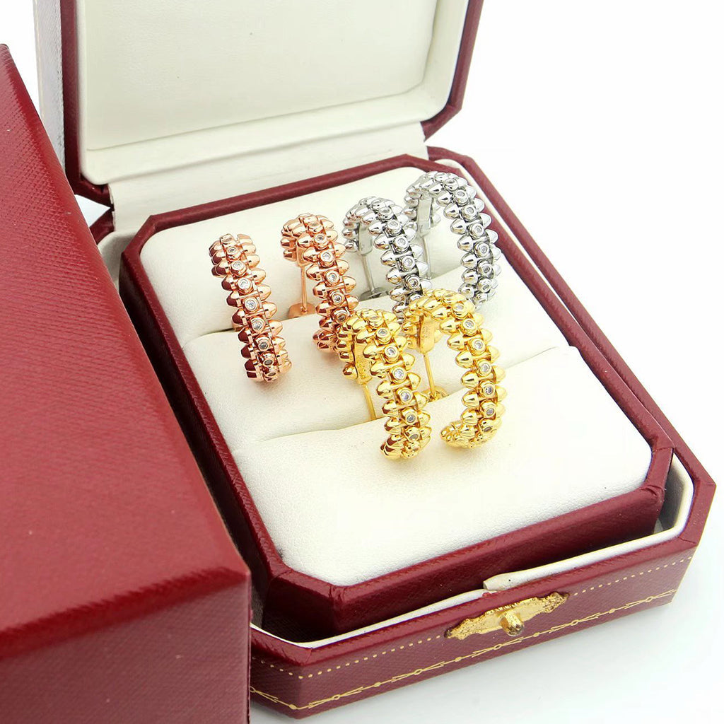 [Rose Tomorrow]CLASH FULL DIAMOND MEDIUM EARRINGS