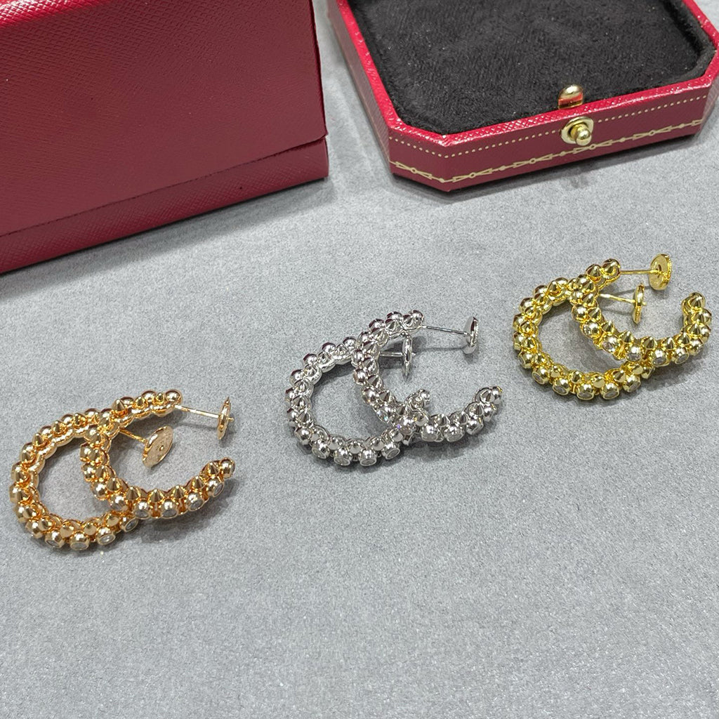 [Rose Tomorrow]CLASH FULL DIAMOND MEDIUM EARRINGS