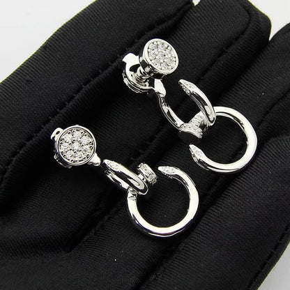 [Rose Tomorrow]JUSTE HALF DIAMOND DOUBLE EARRINGS