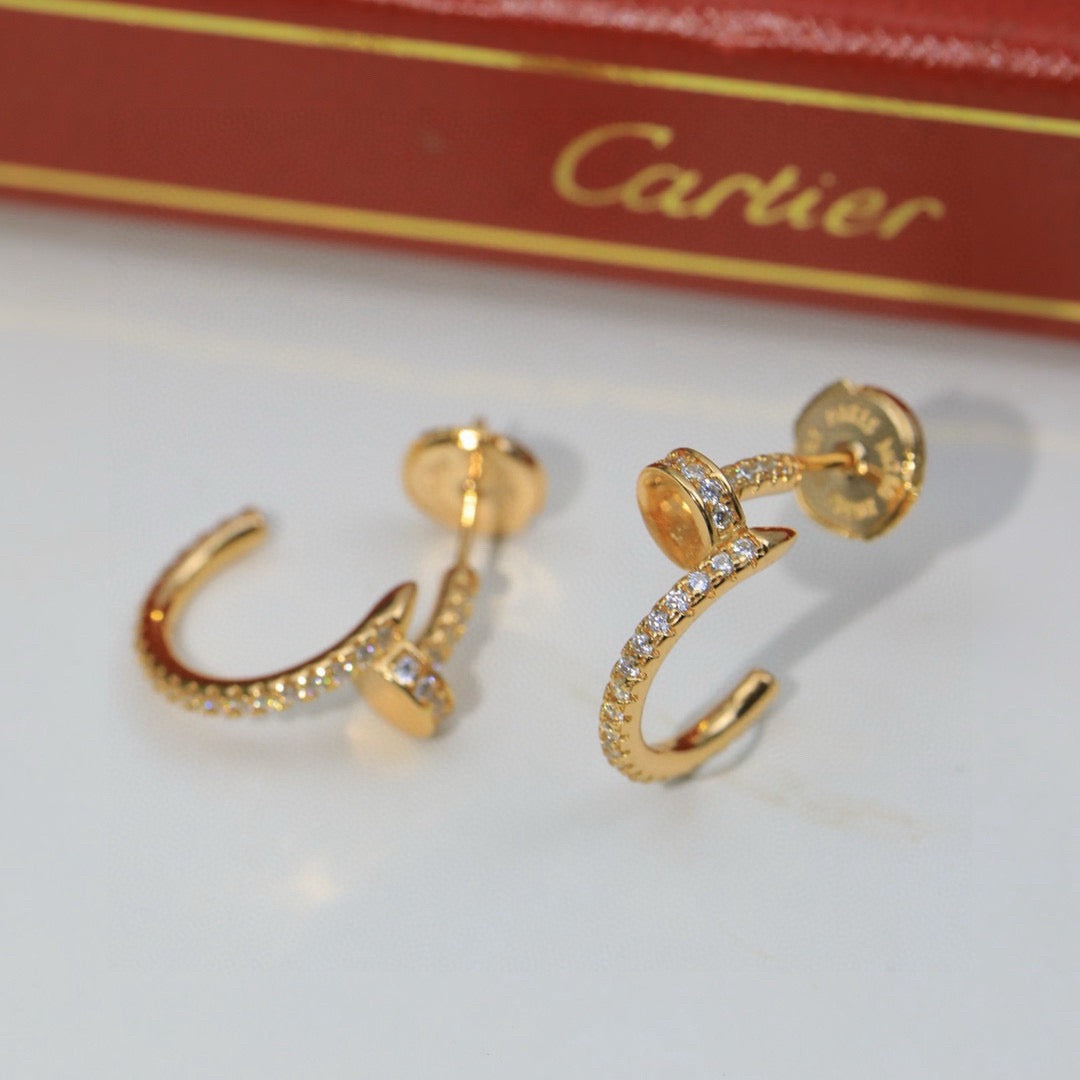 [Rose Tomorrow]JUSTE FULL DIAMOND DOUBLE EARRINGS