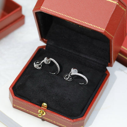 [Rose Tomorrow]JUSTE FULL DIAMOND DOUBLE EARRINGS