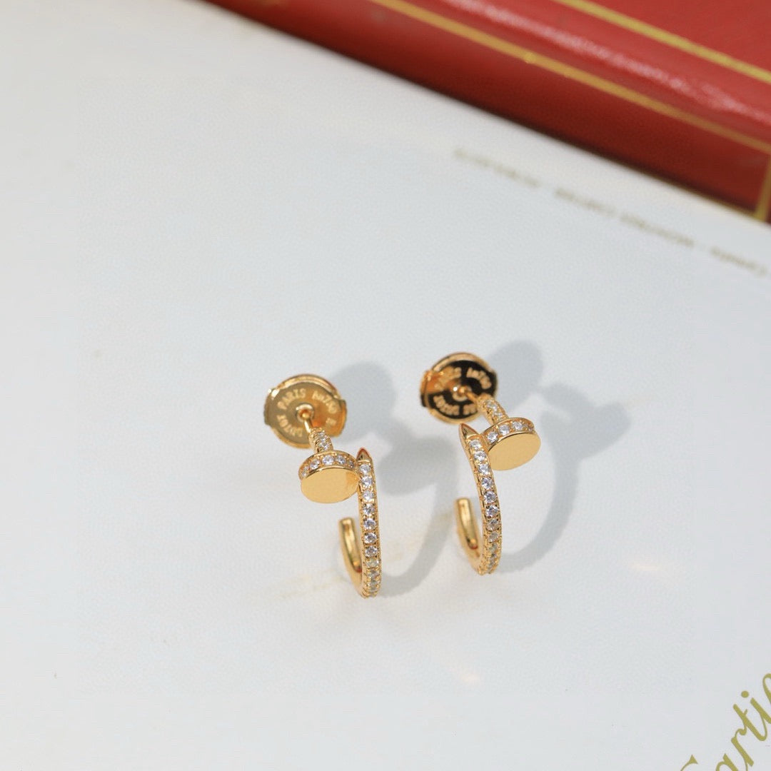 [Rose Tomorrow]JUSTE FULL DIAMOND DOUBLE EARRINGS