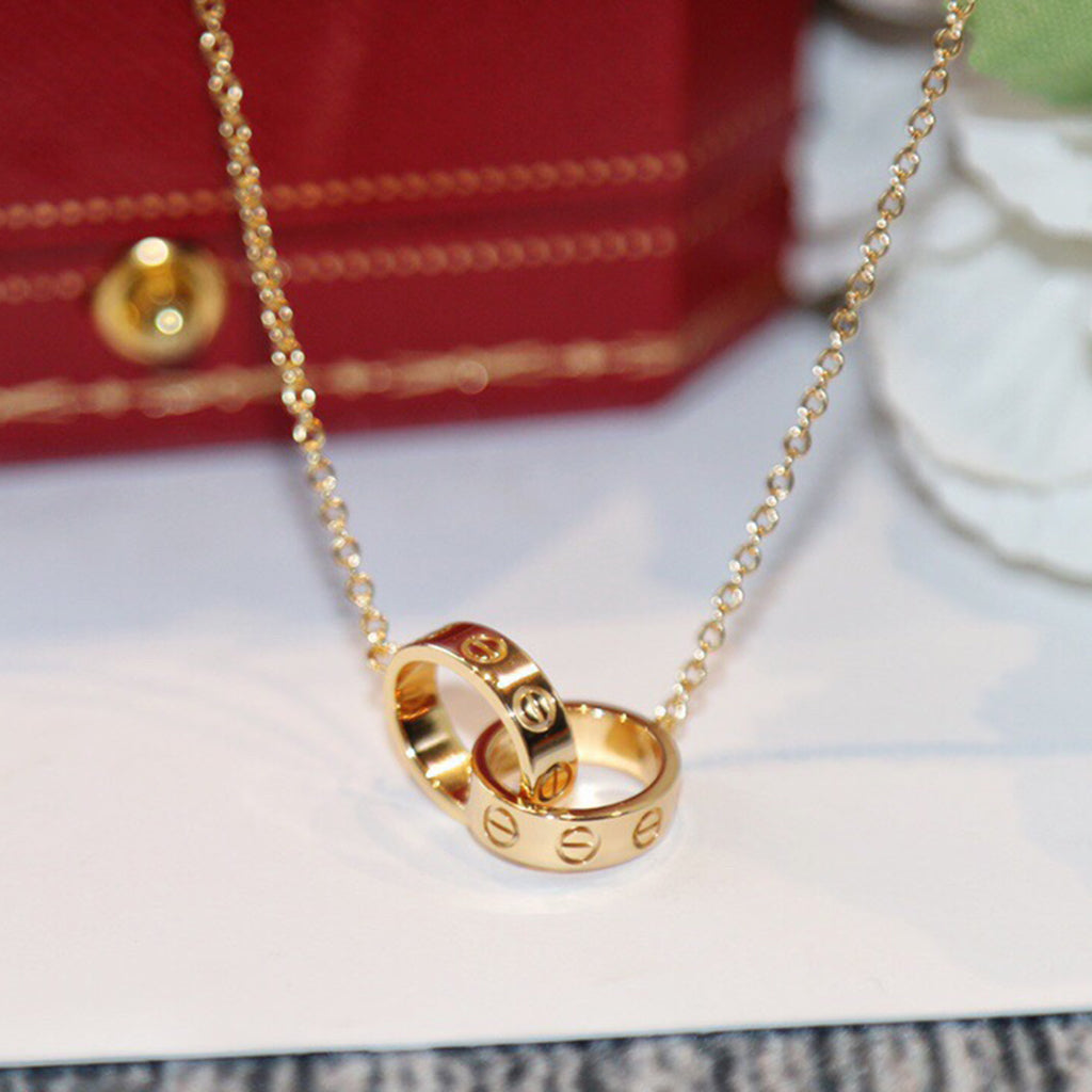 [Rose Tomorrow]LOVE DOUBLE RING NECKLACE