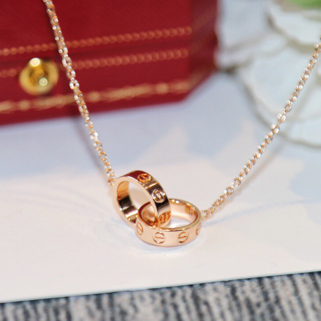 [Rose Tomorrow]LOVE DOUBLE RING NECKLACE