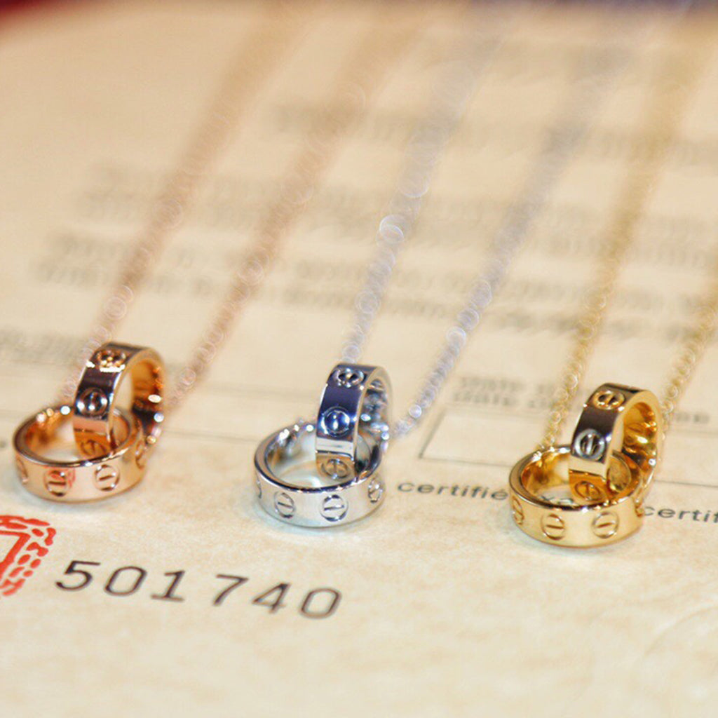 [Rose Tomorrow]LOVE DOUBLE RING NECKLACE