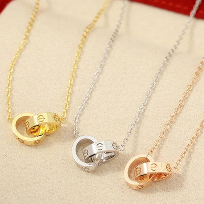 [Rose Tomorrow]LOVE DOUBLE RING NECKLACE