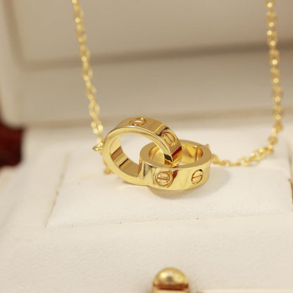 [Rose Tomorrow]LOVE DOUBLE RING NECKLACE