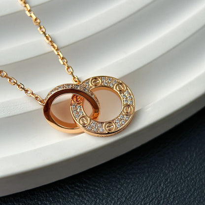 [Rose Tomorrow]LOVE  FULL DIAMOND PENDANT NECKLACE