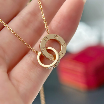 [Rose Tomorrow]LOVE  FULL DIAMOND PENDANT NECKLACE