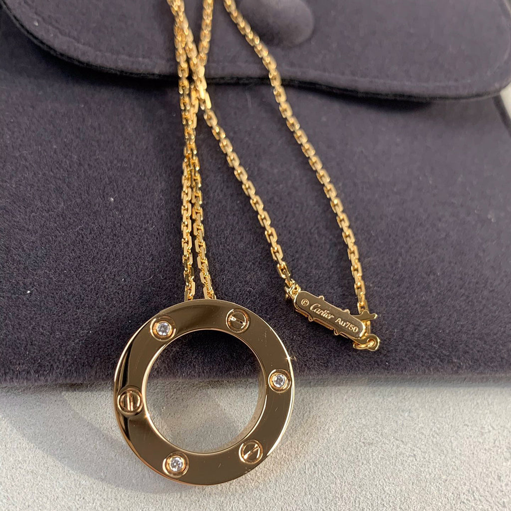 [Rose Tomorrow]LOVE NECKLACE 16MM 3 DIAMONDS