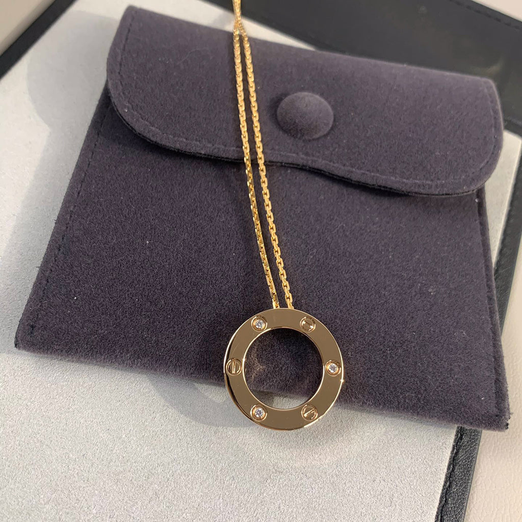 [Rose Tomorrow]LOVE NECKLACE 16MM 3 DIAMONDS