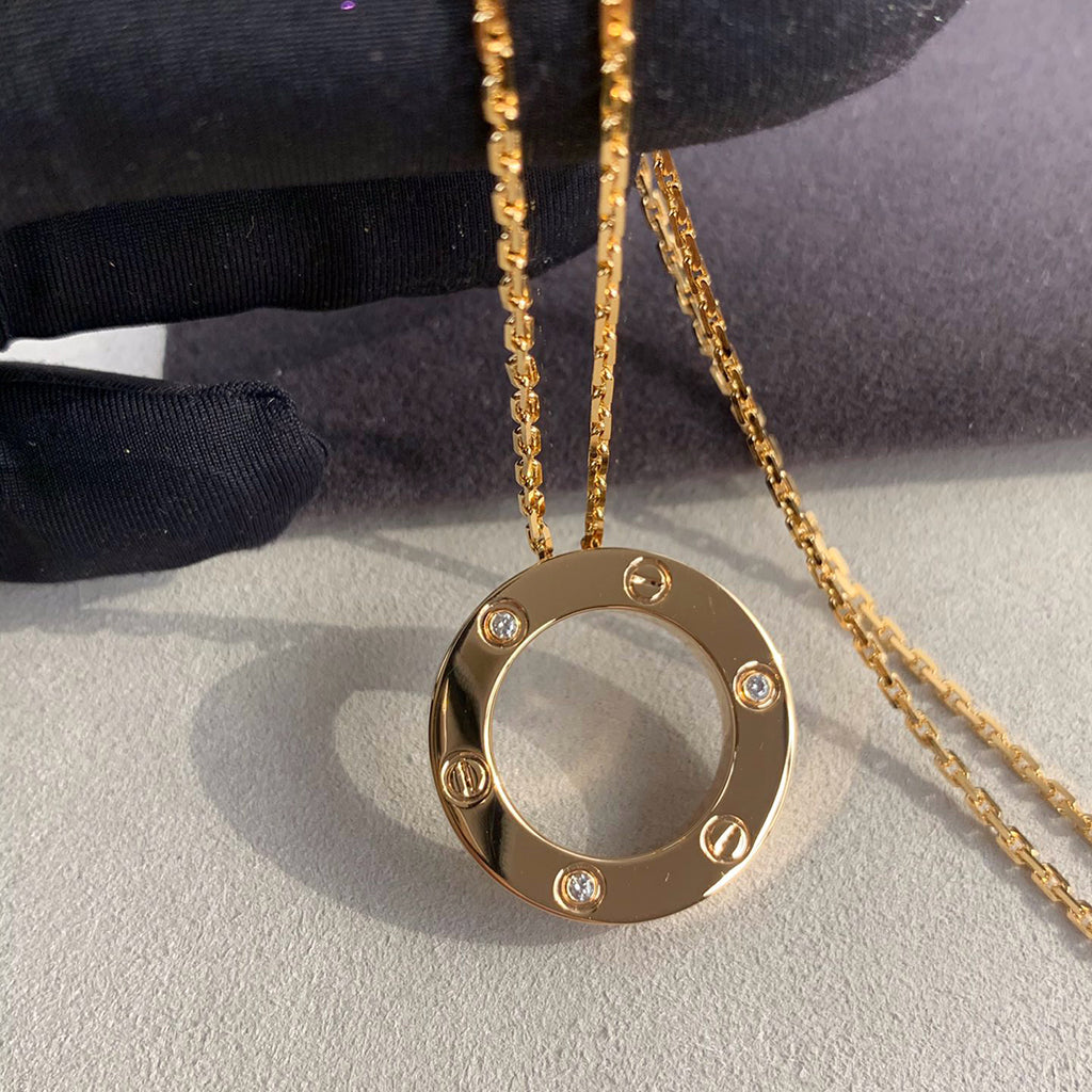 [Rose Tomorrow]LOVE NECKLACE 16MM 3 DIAMONDS