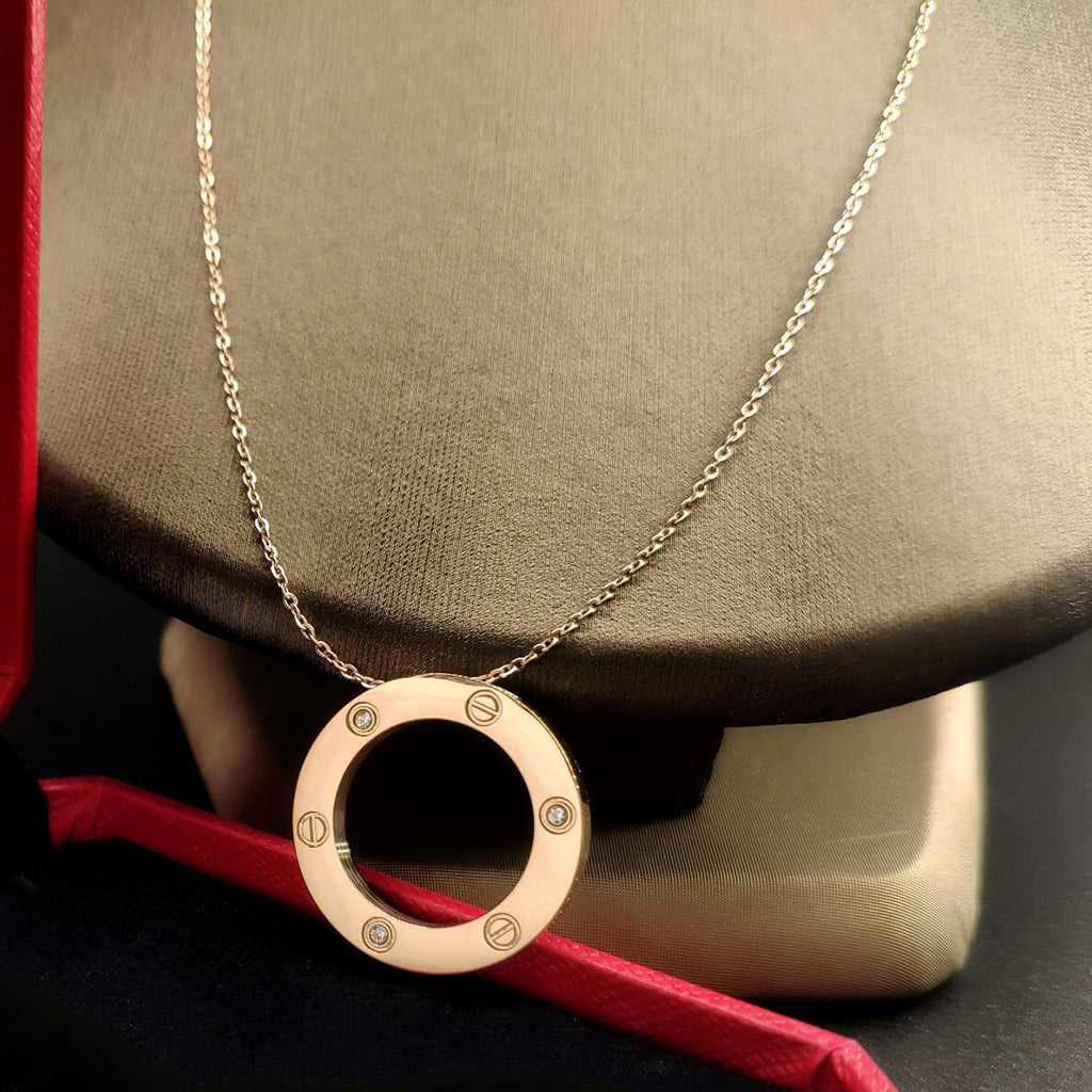 [Rose Tomorrow]LOVE NECKLACE 16MM 3 DIAMONDS