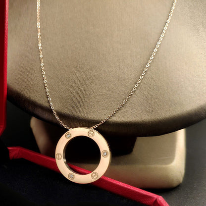 [Rose Tomorrow]LOVE NECKLACE 16MM 3 DIAMONDS