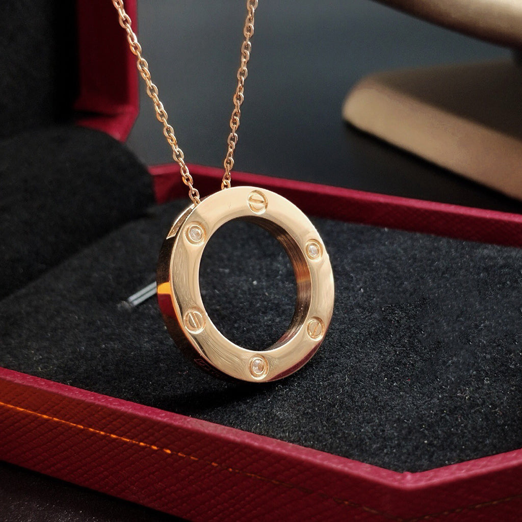 [Rose Tomorrow]LOVE NECKLACE 16MM 3 DIAMONDS