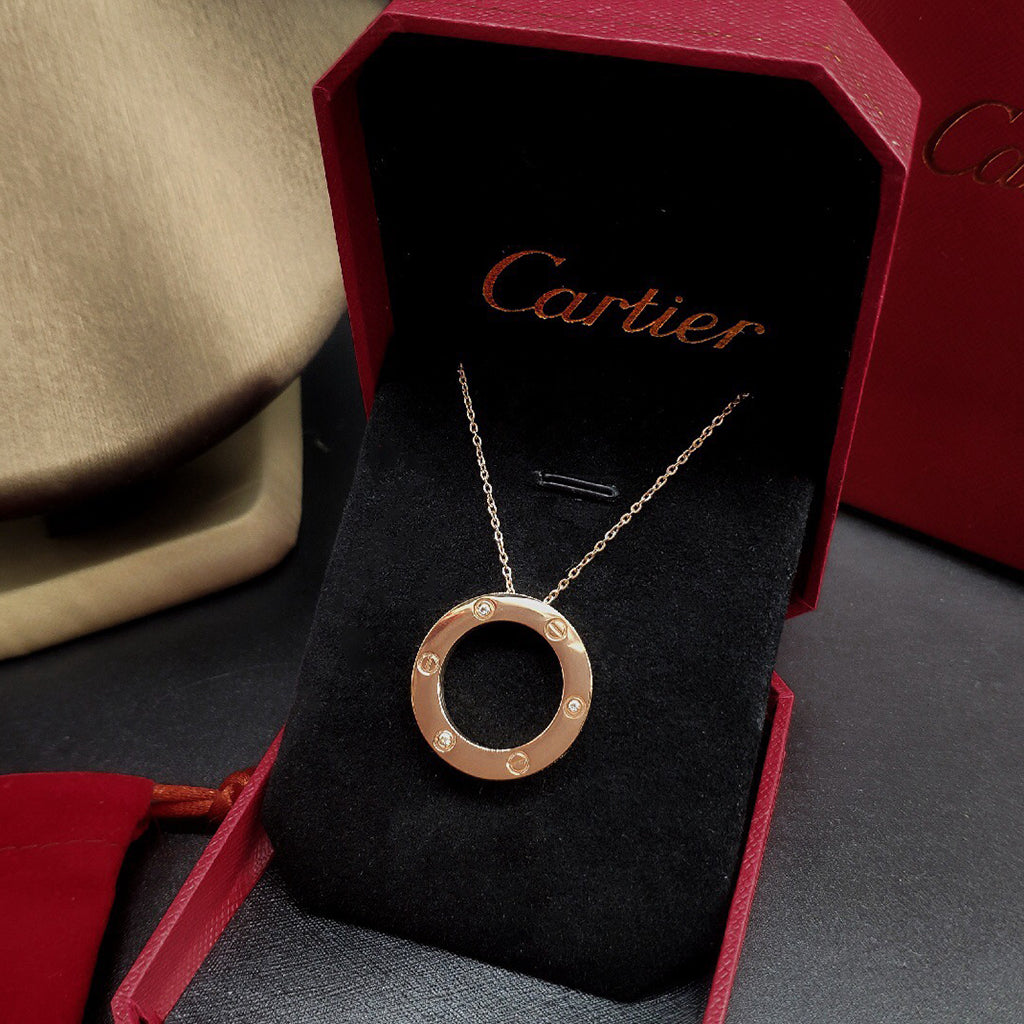 [Rose Tomorrow]LOVE NECKLACE 16MM 3 DIAMONDS