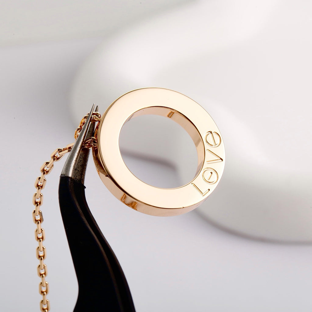 [Rose Tomorrow]LOVE NECKLACE 16MM  FULL DIAMOND