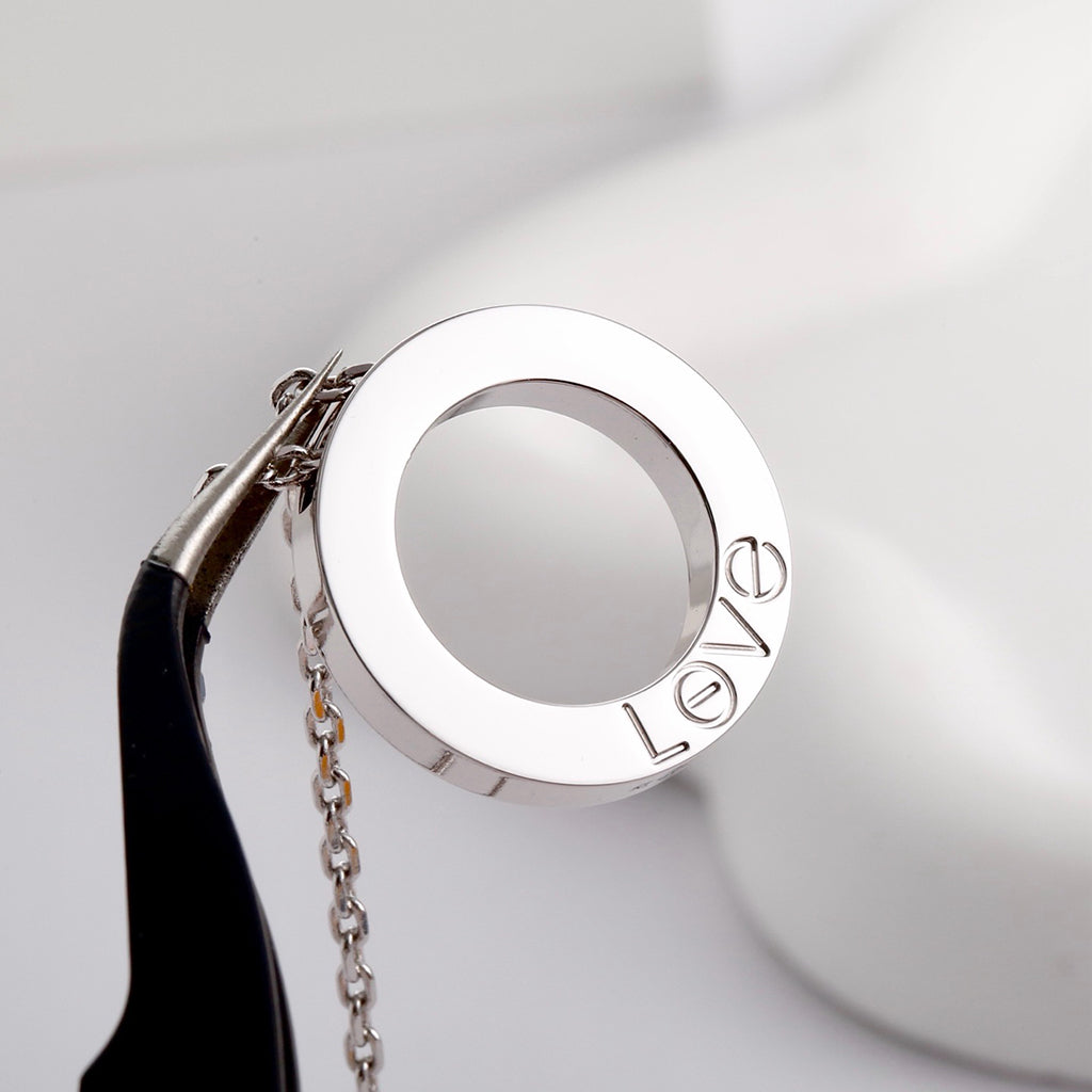 [Rose Tomorrow]LOVE NECKLACE 16MM  FULL DIAMOND
