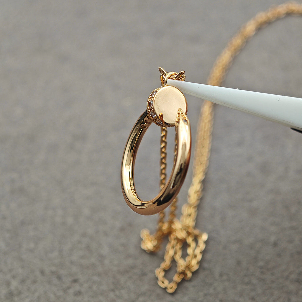 [Rose Tomorrow]JUSTE NECKLACE HALF DIAMOND