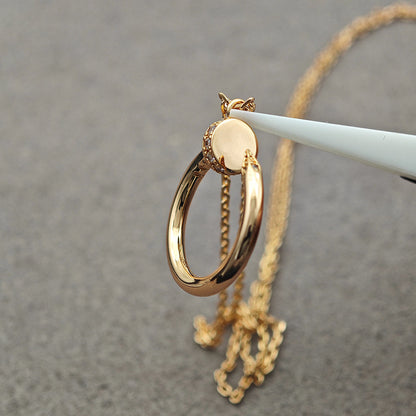 [Rose Tomorrow]JUSTE NECKLACE HALF DIAMOND