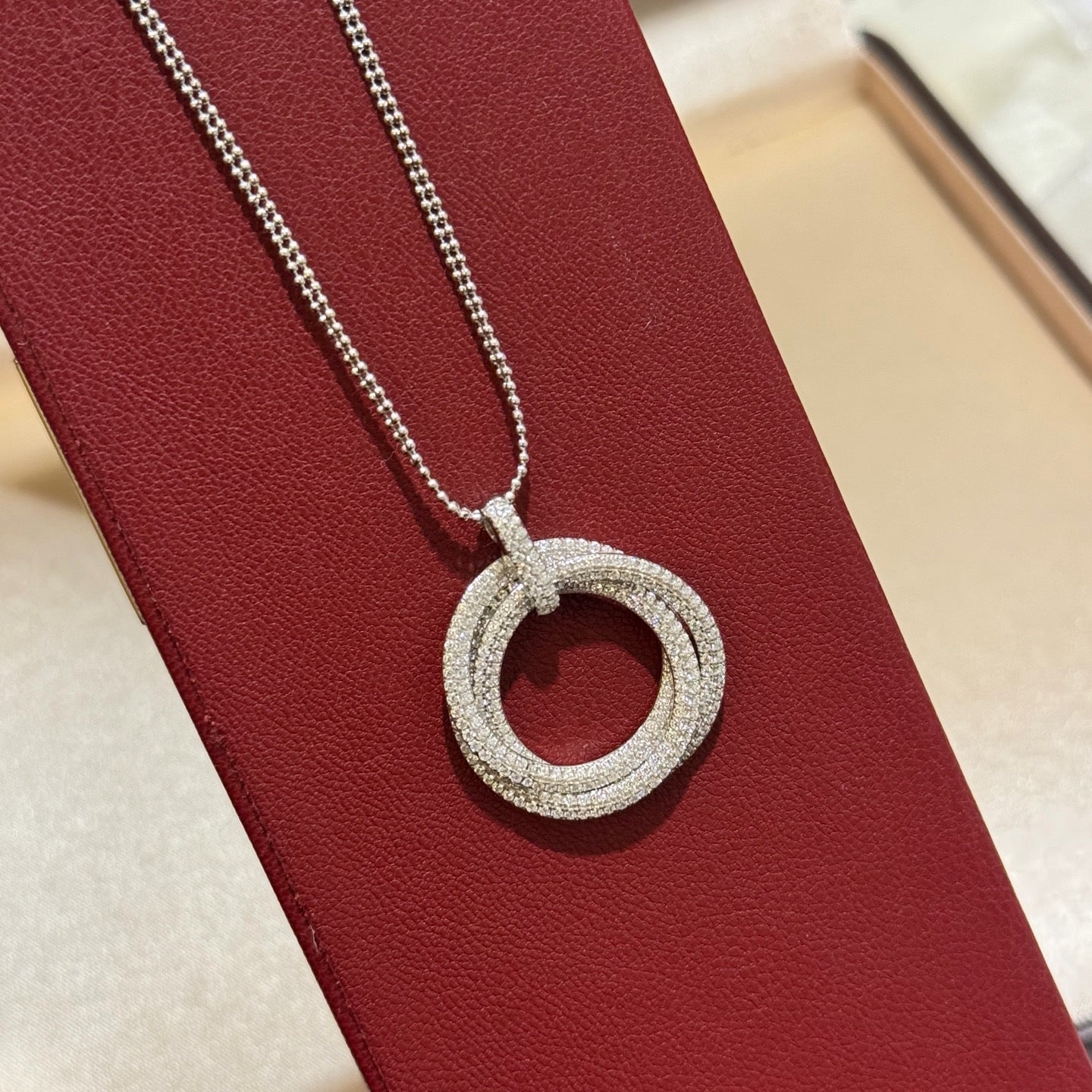 [Rose Tomorrow]TRINITY LARGE FULL DIAMOND  NECKLACE