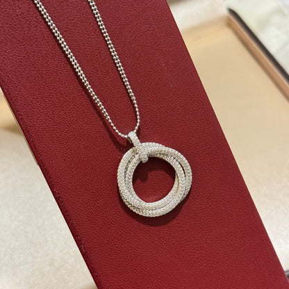 [Rose Tomorrow]TRINITY LARGE FULL DIAMOND  NECKLACE