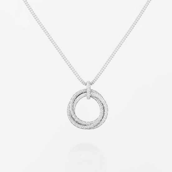 [Rose Tomorrow]TRINITY LARGE FULL DIAMOND  NECKLACE