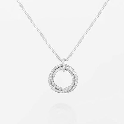 [Rose Tomorrow]TRINITY LARGE FULL DIAMOND  NECKLACE
