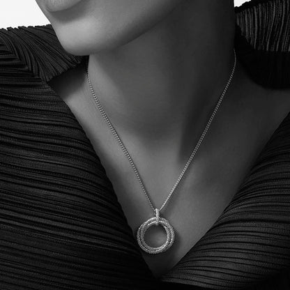[Rose Tomorrow]TRINITY LARGE FULL DIAMOND  NECKLACE