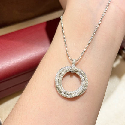 [Rose Tomorrow]TRINITY LARGE FULL DIAMOND  NECKLACE