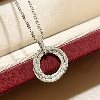 [Rose Tomorrow]TRINITY LARGE FULL DIAMOND  NECKLACE