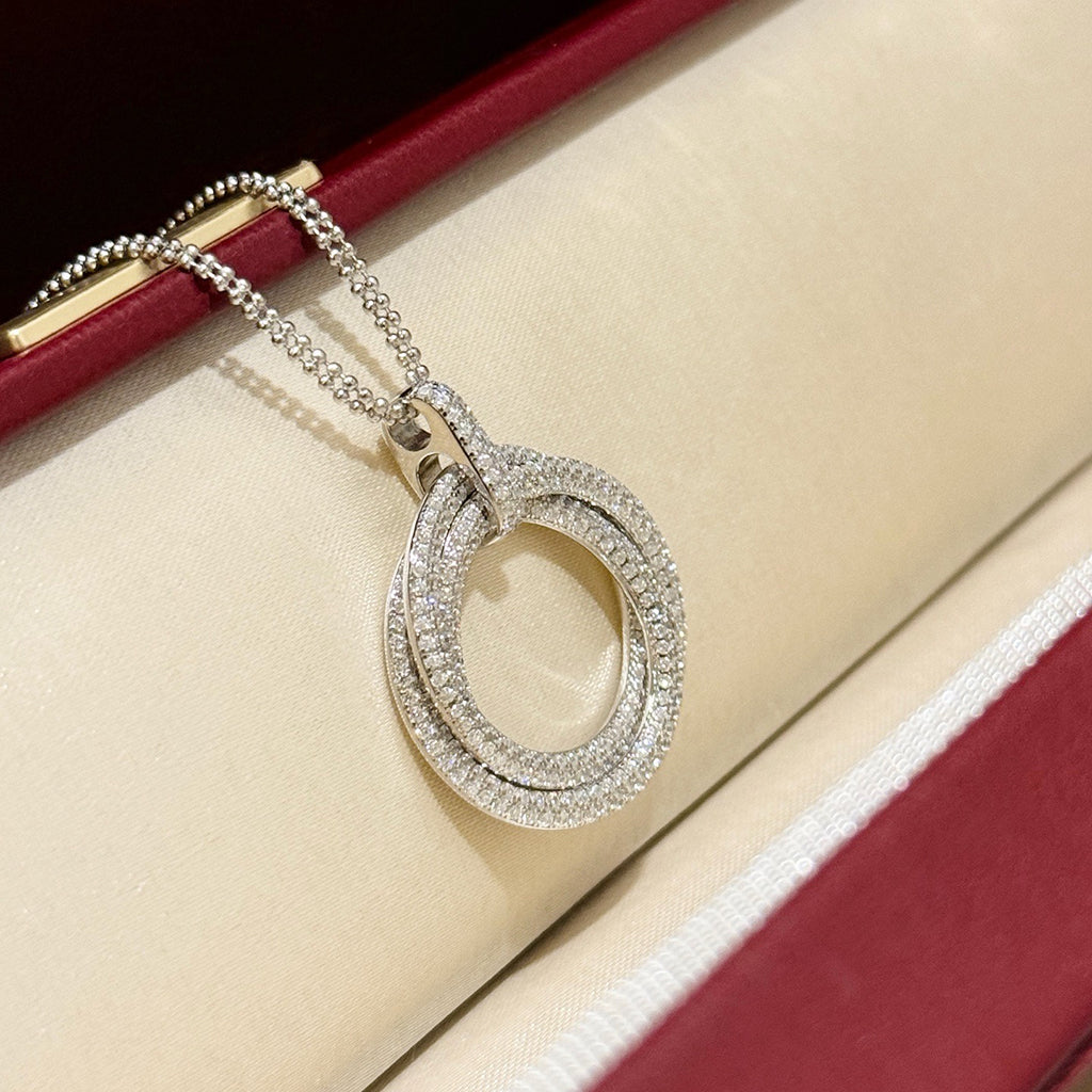 [Rose Tomorrow]TRINITY LARGE FULL DIAMOND  NECKLACE