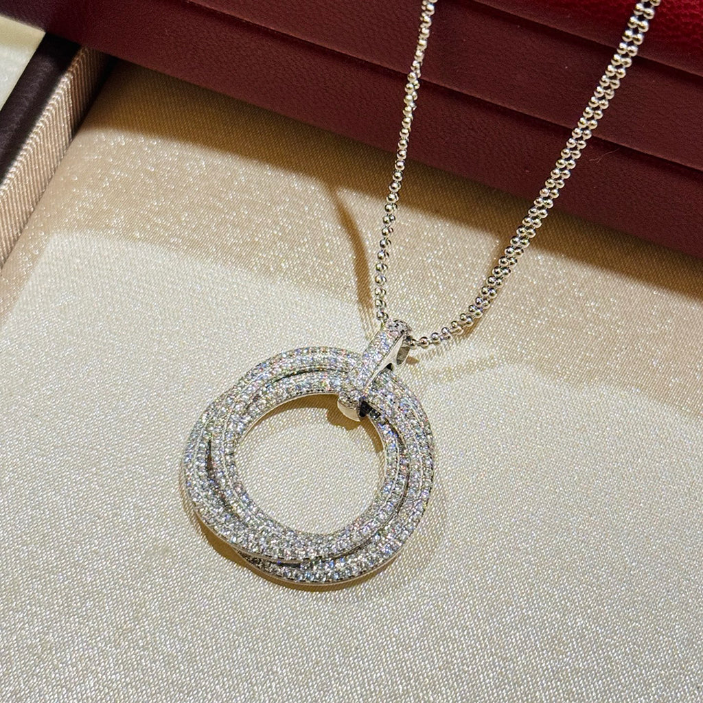 [Rose Tomorrow]TRINITY LARGE FULL DIAMOND  NECKLACE