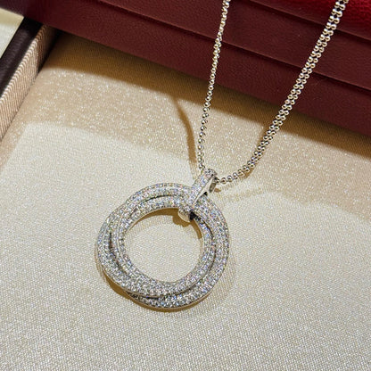 [Rose Tomorrow]TRINITY LARGE FULL DIAMOND  NECKLACE