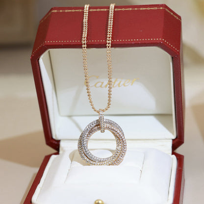 [Rose Tomorrow]TRINITY LARGE FULL DIAMOND  NECKLACE