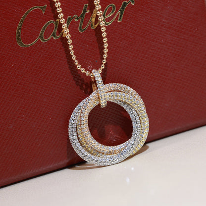 [Rose Tomorrow]TRINITY LARGE FULL DIAMOND  NECKLACE