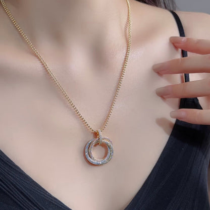 [Rose Tomorrow]TRINITY LARGE FULL DIAMOND  NECKLACE