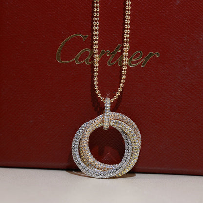 [Rose Tomorrow]TRINITY LARGE FULL DIAMOND  NECKLACE