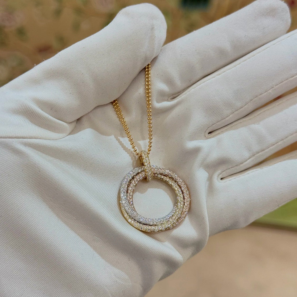 [Rose Tomorrow]TRINITY LARGE FULL DIAMOND  NECKLACE
