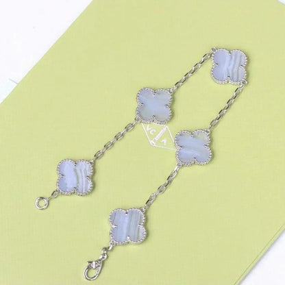 [Rose Tomorrow] CLOVER 5 MOTIF PURPLE CHALCEDONY BRACELET COLLECTION