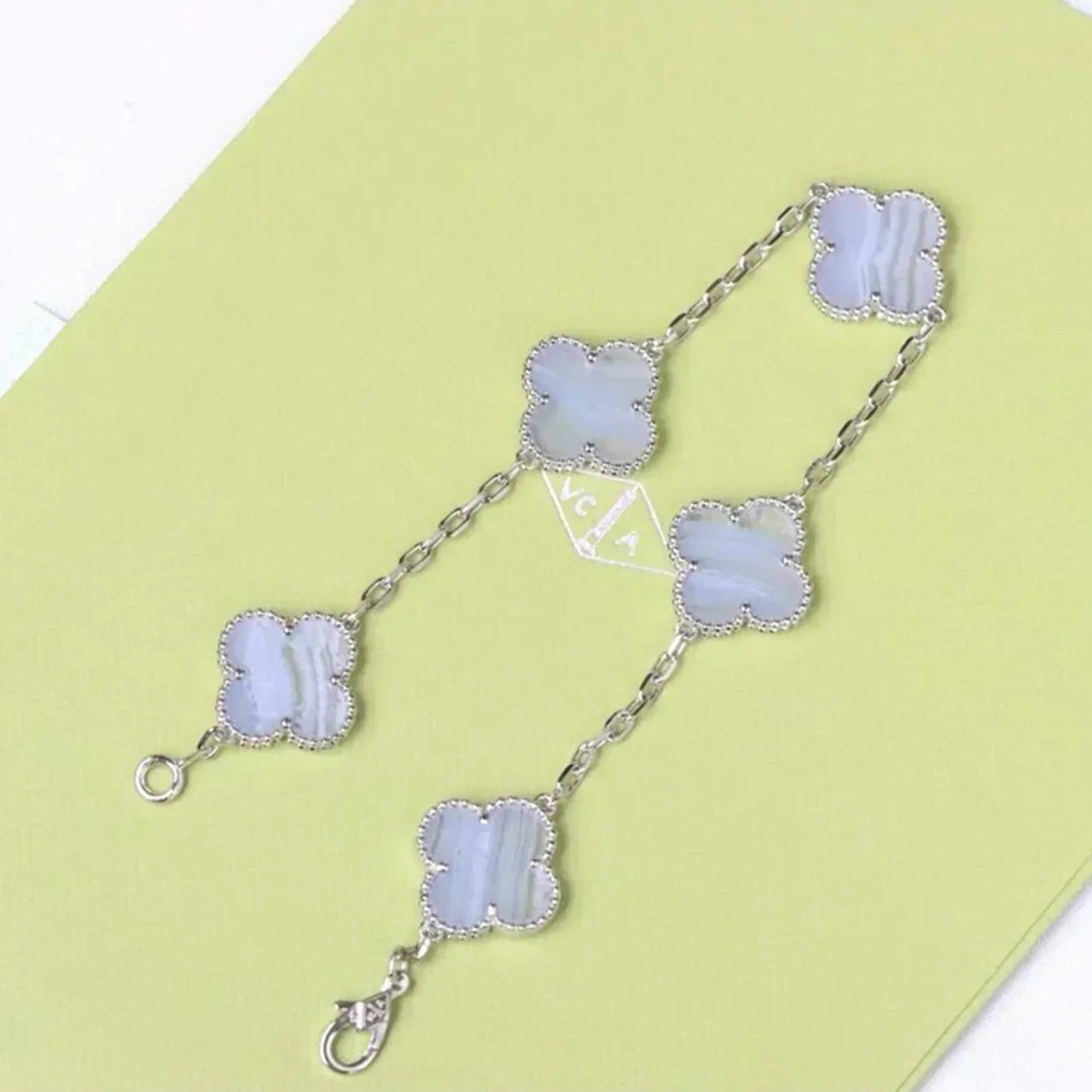 [Rose Tomorrow] CLOVER 5 MOTIF PURPLE CHALCEDONY BRACELET COLLECTION