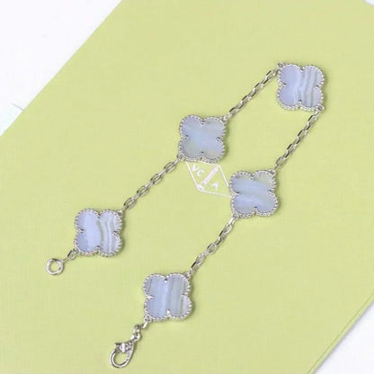 [Rose Tomorrow] CLOVER 5 MOTIF PURPLE CHALCEDONY BRACELET COLLECTION