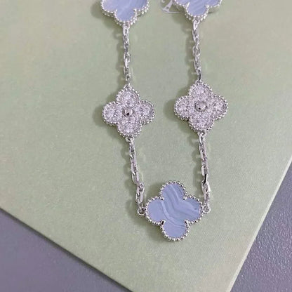 [Rose Tomorrow] CLOVER 5 MOTIF PURPLE CHALCEDONY BRACELET COLLECTION