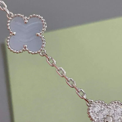 [Rose Tomorrow] CLOVER 5 MOTIF PURPLE CHALCEDONY BRACELET COLLECTION