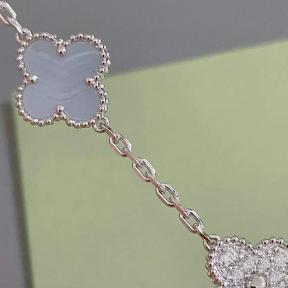 [Rose Tomorrow] CLOVER 5 MOTIF PURPLE CHALCEDONY BRACELET COLLECTION