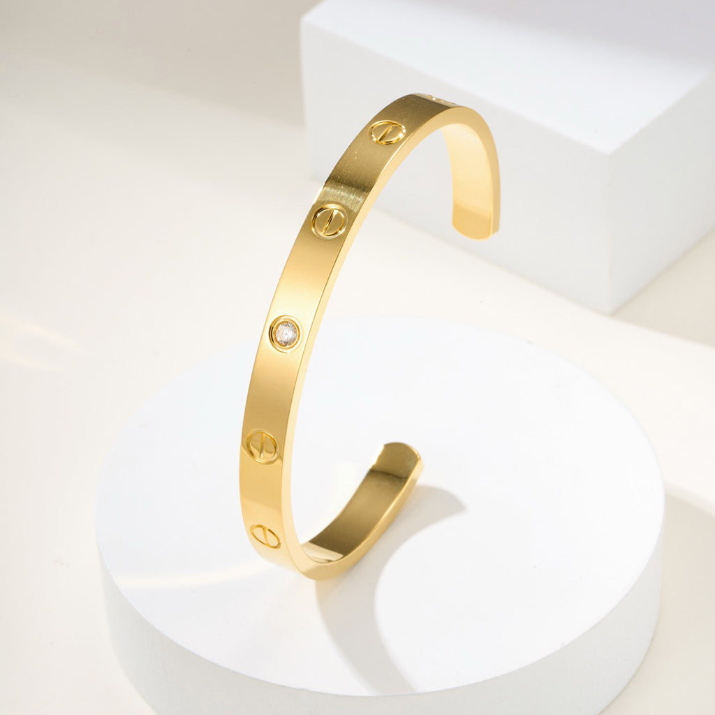 [Rose Tomorrow]LOVE BRACELET 6.1MM 1 DIAMOND OPEN CUFF