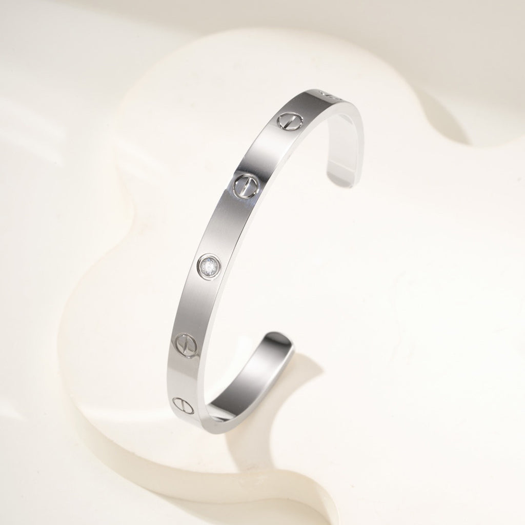 [Rose Tomorrow]LOVE BRACELET 6.1MM 1 DIAMOND OPEN CUFF