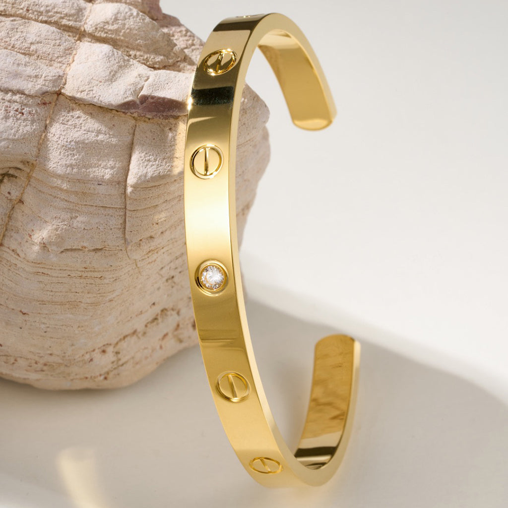 [Rose Tomorrow]LOVE BRACELET 6.1MM 1 DIAMOND OPEN CUFF